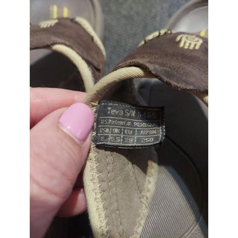 Teva Mens 8 Suede Thong Flip Flops Sandals Outdoor Toe Post Leather Brown Pool